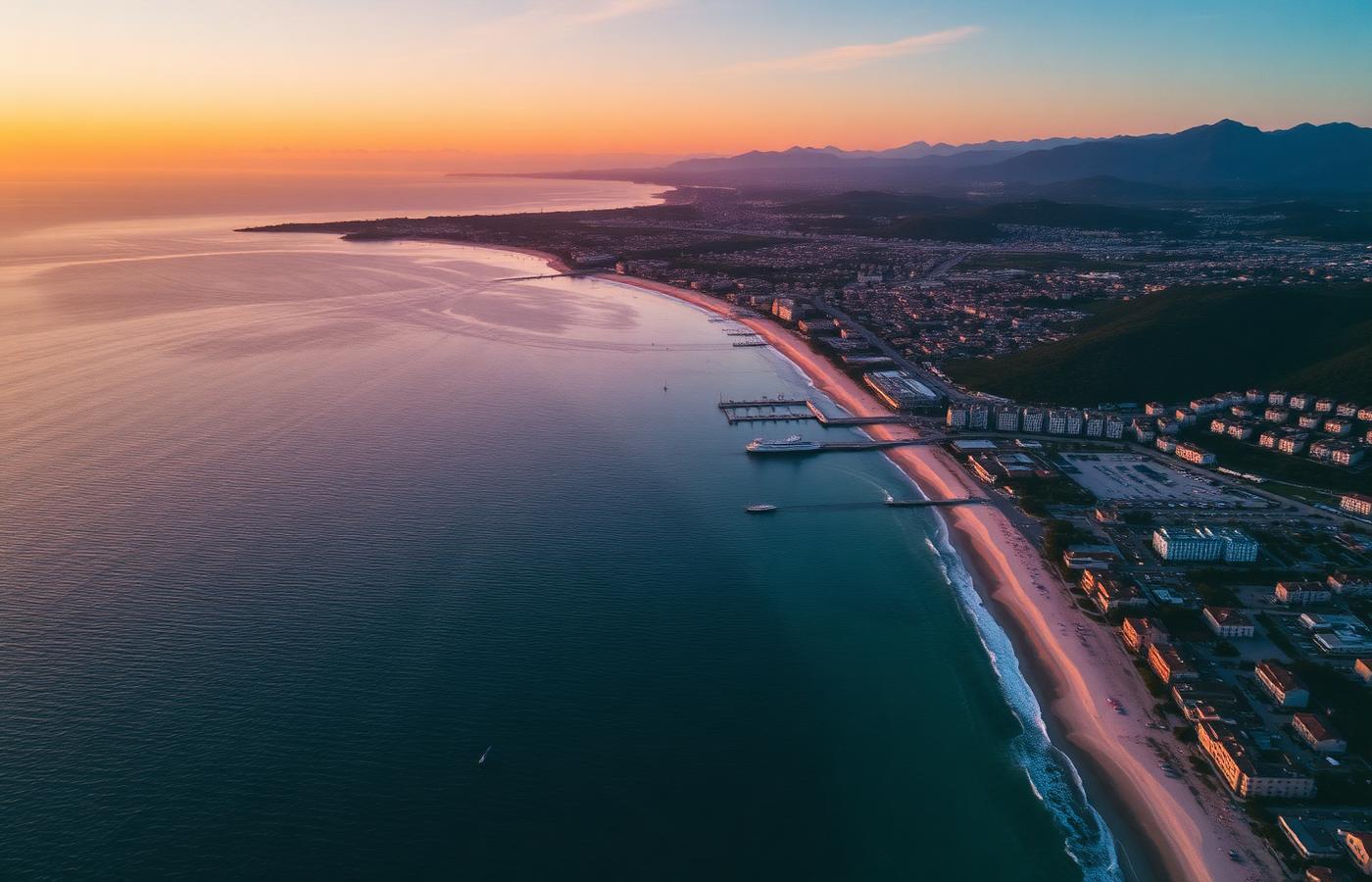 Côte de Canet-en-Roussillon vue du ciel